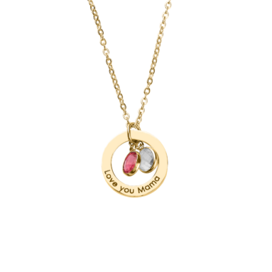 Incredible Gift for Grandmother – Family Eternal Ring and Birthstones Necklace