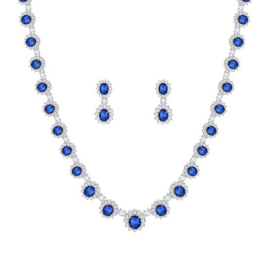 Brilliant Gift – Halo Statement Necklace and Chandelier Earrings Set