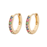 Incredible Gift – Rainbow Gemstone Huggie Hoop Earrings