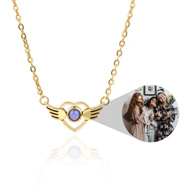 Magnificent Photo Jewelry Gift – Angel Wings Memorial Photo Necklace