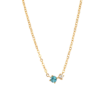 Extraordinary Gift – Dainty Birthstone Solitaire Necklace with Diamond Accent