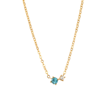 Extraordinary Gift – Dainty Birthstone Solitaire Necklace with Diamond Accent
