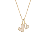 Wonderful Gift for Mom – Mother of Pearl & Pave Hearts Necklace