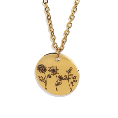 Ideal Birth Flower Jewelry Gift – Combined Birth Month Flower Bouquet Necklace