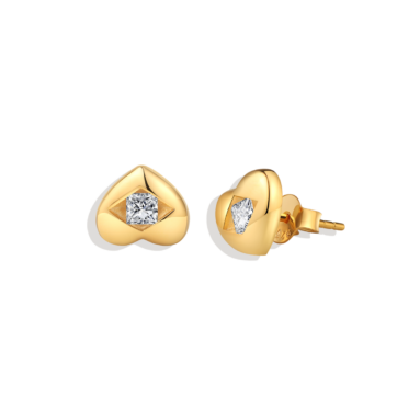 Ideal Gift – Diamond Heart Stud Earrings