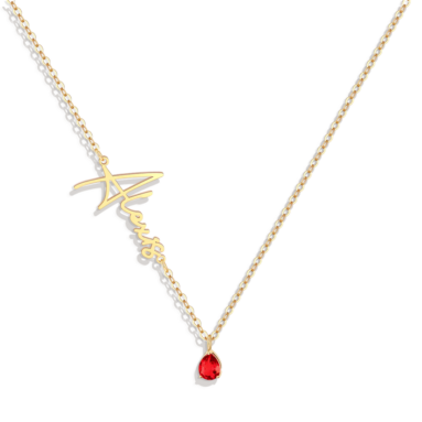 Ultimate Gift for Grandmother – Handmade Birthstone Name Necklace