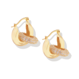 Unique Gift – Pave Interlock Hoop Earrings