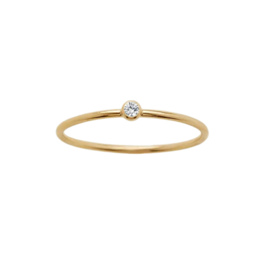 Supreme Gift for Daughters – Minimalist Birthstone Stacking Band | Bezel Set Ring