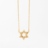 Gold Star of David CZ Necklace – Think Goodness