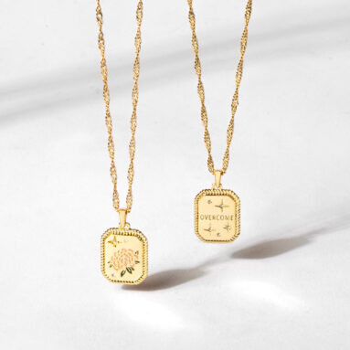Amazing Gift – "Overcome" Pendant Necklace – Think Goodness