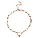 Ideal Gift for Daughters – Open Heart Paperclip Chain Bracelet
