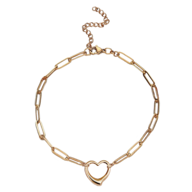 Ideal Gift for Daughters – Open Heart Paperclip Chain Bracelet