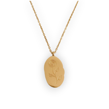 Supreme Birth Flower Jewelry Gift – Gold Birth Flower Pendant Necklace
