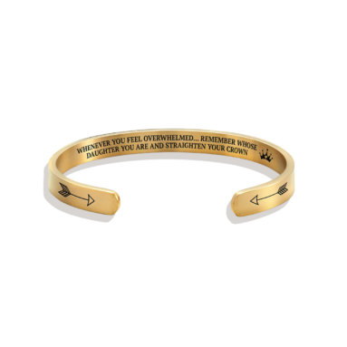 Best Gift for Daughters – Remember Who You Are and Straighten Your Crown Personalizable Cuff Bracelet