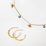 Fabulous Gift – Evil Eye Necklace + Gold Hoop Earrings Set – Think Goodness