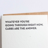 Betsy & Iya’s “Carbs Are the Answer” Card: My New Fave