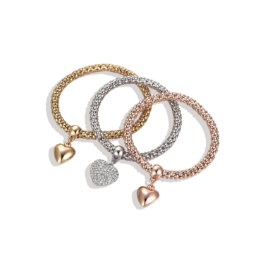 Top-notch Positive Vibes Gift – Solid Hearts Metal Bracelet