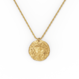 Fantastic Positive Vibes Gift – Hammered Gold Zodiac Pendant Necklace