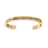 Magnificent Inspiration Gift – Beautiful Girl You Can Do Hard Things Personalizable Cuff Bracelet
