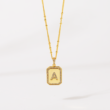 Gold Initial Pendant Necklace – Think Goodness