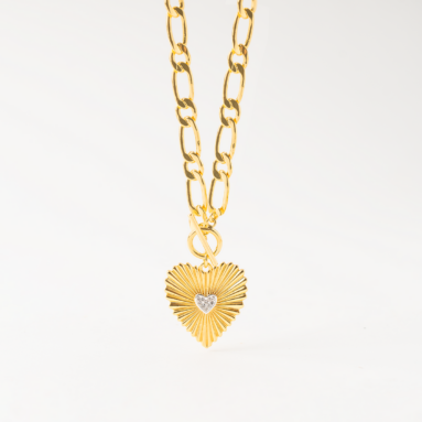"Keep Your Heart Open" Heart Pendant Necklace – Think Goodness