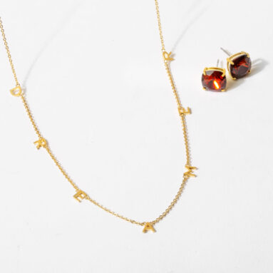 Excellent Gift – "Dreamer" Necklace + Smoked Amber Clara Stud Earring Set – Think Goodness
