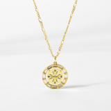 "Move Mountains" Crystal Compass Pendant Necklace – Think Goodness