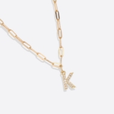 Splendid Gift – 18K Gold Diamond Initial Necklace