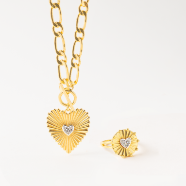 Brilliant Gift – Radiant Gold Heart Gift Set – Think Goodness