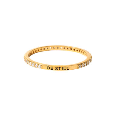 Extraordinary Gift – "Be Still" CZ Stackable Ring – Think Goodness