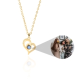 Amazing Photo Jewelry Gift – Half Pave Heart Photo Necklace