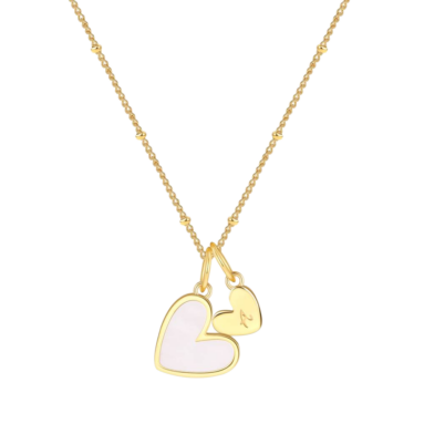 Brilliant Gift for Mom – Mother Of Pearl Initial Heart Necklace