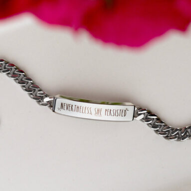 Superior Gift – "Nevertheless She Persisted" ID Bar Bracelet – Think Goodness
