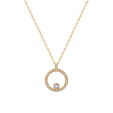 Unique Gift – Pavé Circle Pendant Necklace