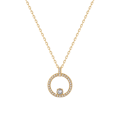 Unique Gift – Pavé Circle Pendant Necklace