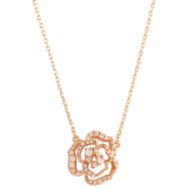 Unique Gift – Rose Gold "I Am Beautiful" CZ Rose Necklace 16-19" – Think Goodness