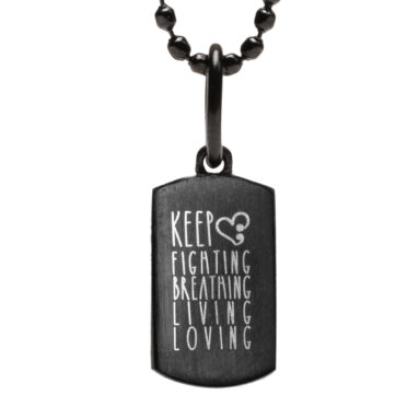 Fantastic Gift – "Keep Fighting" Crystal Mini Tag Pendant Necklace – Think Goodness