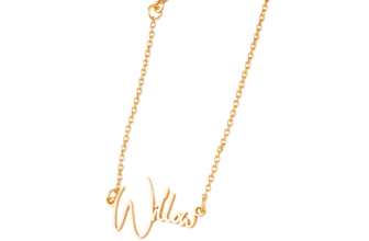 Fantastic Gift For Soul Sister – Modern Name Necklace with Heart Diamond Accent